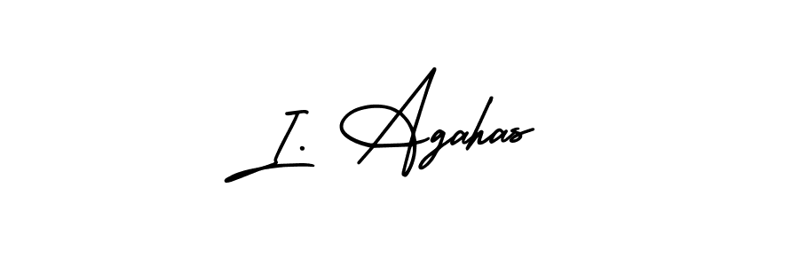 Use a signature maker to create a handwritten signature online. With this signature software, you can design (AmerikaSignatureDemo-Regular) your own signature for name I. Agahas. I. Agahas signature style 3 images and pictures png