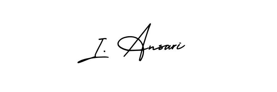 This is the best signature style for the I. Ansari name. Also you like these signature font (AmerikaSignatureDemo-Regular). Mix name signature. I. Ansari signature style 3 images and pictures png