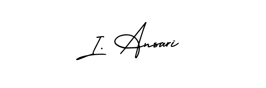 This is the best signature style for the I. Ansari name. Also you like these signature font (AmerikaSignatureDemo-Regular). Mix name signature. I. Ansari signature style 3 images and pictures png