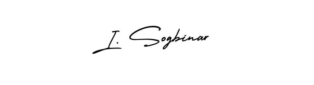 This is the best signature style for the I. Sogbinar name. Also you like these signature font (AmerikaSignatureDemo-Regular). Mix name signature. I. Sogbinar signature style 3 images and pictures png