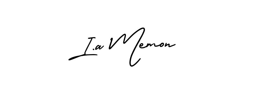 How to make I.a Memon signature? AmerikaSignatureDemo-Regular is a professional autograph style. Create handwritten signature for I.a Memon name. I.a Memon signature style 3 images and pictures png