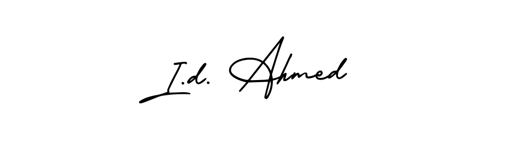 How to make I.d. Ahmed signature? AmerikaSignatureDemo-Regular is a professional autograph style. Create handwritten signature for I.d. Ahmed name. I.d. Ahmed signature style 3 images and pictures png