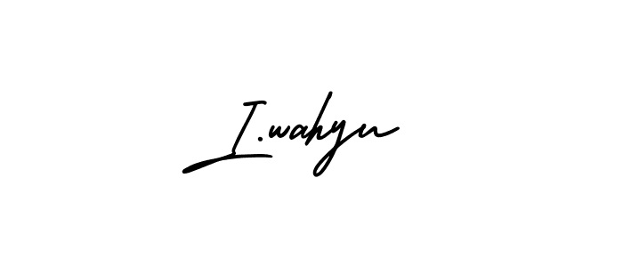 Create a beautiful signature design for name I.wahyu. With this signature (AmerikaSignatureDemo-Regular) fonts, you can make a handwritten signature for free. I.wahyu signature style 3 images and pictures png