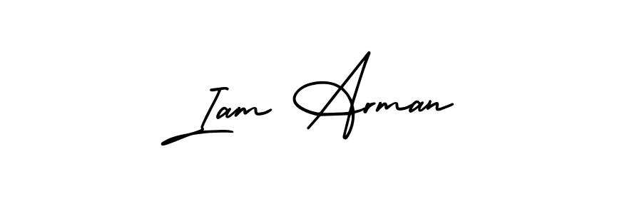 The best way (AmerikaSignatureDemo-Regular) to make a short signature is to pick only two or three words in your name. The name Iam Arman include a total of six letters. For converting this name. Iam Arman signature style 3 images and pictures png