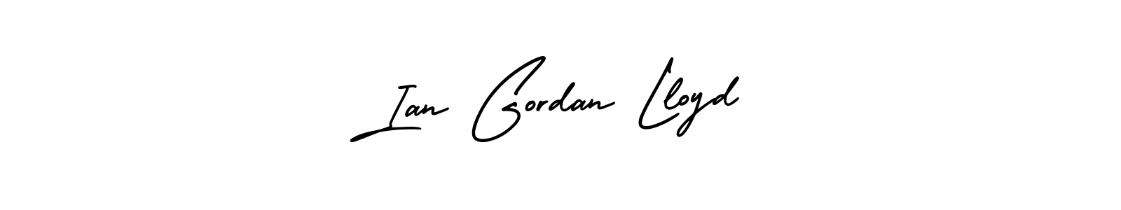 You should practise on your own different ways (AmerikaSignatureDemo-Regular) to write your name (Ian Gordan Lloyd) in signature. don't let someone else do it for you. Ian Gordan Lloyd signature style 3 images and pictures png