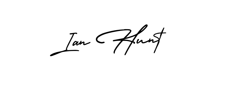 Ian Hunt stylish signature style. Best Handwritten Sign (AmerikaSignatureDemo-Regular) for my name. Handwritten Signature Collection Ideas for my name Ian Hunt. Ian Hunt signature style 3 images and pictures png