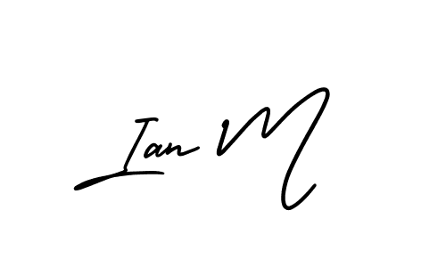 Create a beautiful signature design for name Ian M. With this signature (AmerikaSignatureDemo-Regular) fonts, you can make a handwritten signature for free. Ian M signature style 3 images and pictures png