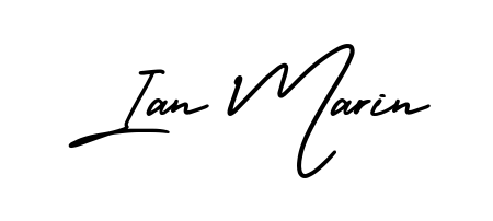 Create a personalized artistic stamp with Ian Marin in AmerikaSignatureDemo-Regular font. Perfect for visual artists, designers, and influencers. Ian Marin signature style 3 images and pictures png