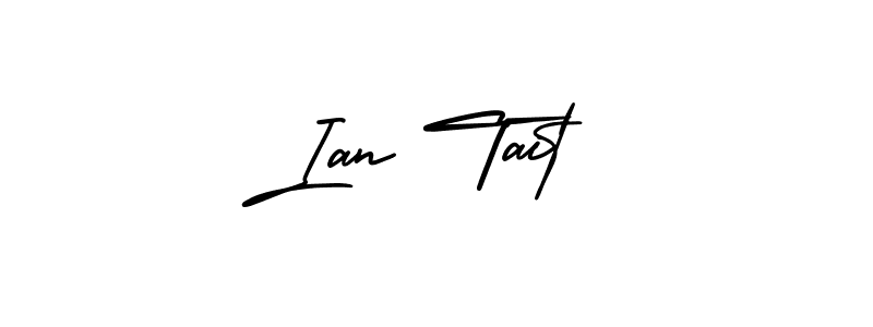 You should practise on your own different ways (AmerikaSignatureDemo-Regular) to write your name (Ian Tait) in signature. don't let someone else do it for you. Ian Tait signature style 3 images and pictures png