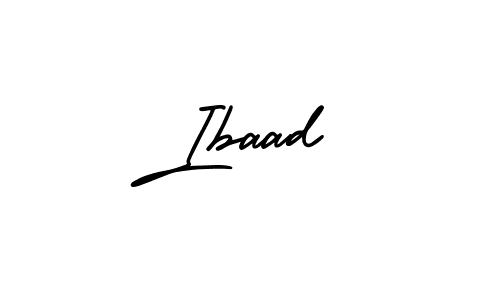 You should practise on your own different ways (AmerikaSignatureDemo-Regular) to write your name (Ibaad) in signature. don't let someone else do it for you. Ibaad signature style 3 images and pictures png