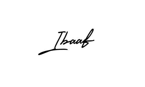 You should practise on your own different ways (AmerikaSignatureDemo-Regular) to write your name (Ibaaf) in signature. don't let someone else do it for you. Ibaaf signature style 3 images and pictures png