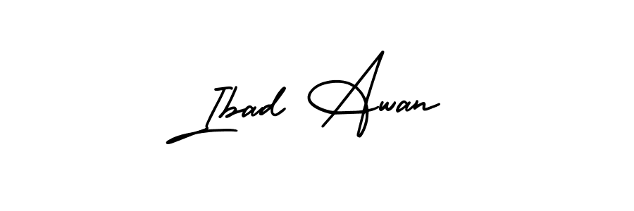 Ibad Awan stylish signature style. Best Handwritten Sign (AmerikaSignatureDemo-Regular) for my name. Handwritten Signature Collection Ideas for my name Ibad Awan. Ibad Awan signature style 3 images and pictures png