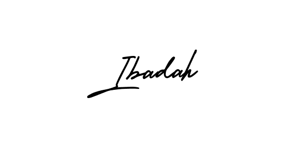 Use a signature maker to create a handwritten signature online. With this signature software, you can design (AmerikaSignatureDemo-Regular) your own signature for name Ibadah. Ibadah signature style 3 images and pictures png