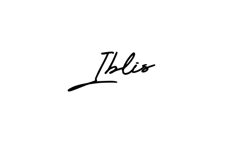 Use a signature maker to create a handwritten signature online. With this signature software, you can design (AmerikaSignatureDemo-Regular) your own signature for name Iblis. Iblis signature style 3 images and pictures png
