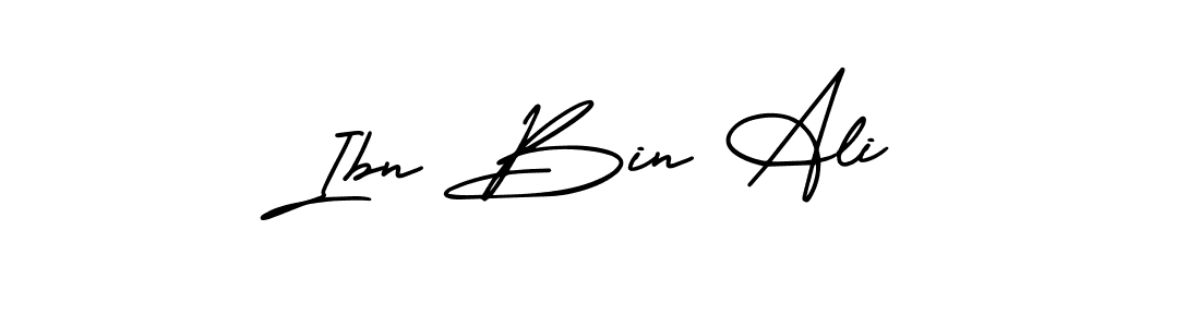 How to make Ibn Bin Ali name signature. Use AmerikaSignatureDemo-Regular style for creating short signs online. This is the latest handwritten sign. Ibn Bin Ali signature style 3 images and pictures png