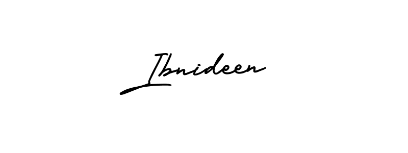 The best way (AmerikaSignatureDemo-Regular) to make a short signature is to pick only two or three words in your name. The name Ibnideen include a total of six letters. For converting this name. Ibnideen signature style 3 images and pictures png