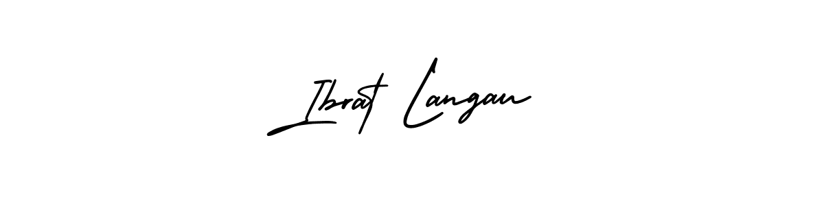 This is the best signature style for the Ibrat Langau name. Also you like these signature font (AmerikaSignatureDemo-Regular). Mix name signature. Ibrat Langau signature style 3 images and pictures png