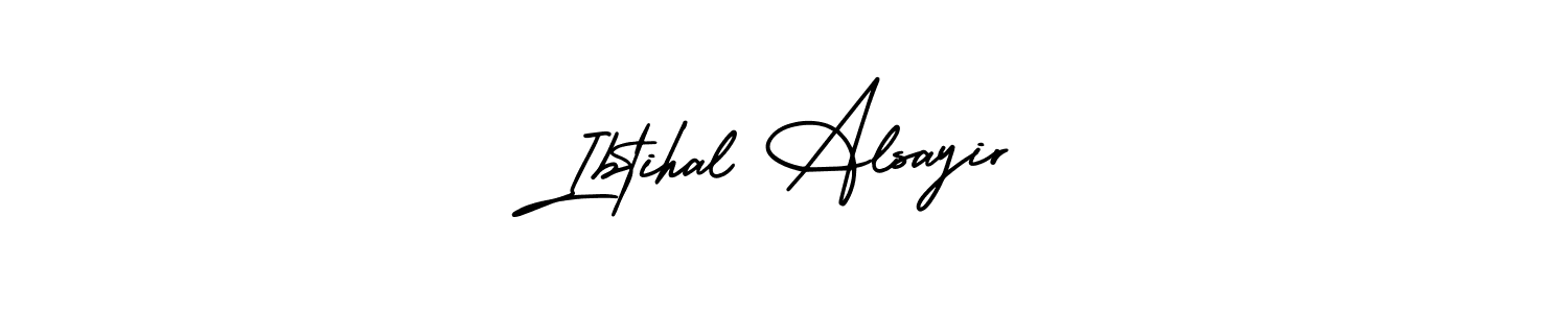 The best way (AmerikaSignatureDemo-Regular) to make a short signature is to pick only two or three words in your name. The name Ibtihal Alsayir include a total of six letters. For converting this name. Ibtihal Alsayir signature style 3 images and pictures png