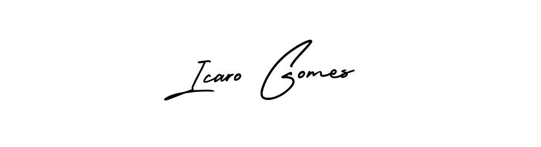 AmerikaSignatureDemo-Regular is a professional signature style that is perfect for those who want to add a touch of class to their signature. It is also a great choice for those who want to make their signature more unique. Get Icaro Gomes name to fancy signature for free. Icaro Gomes signature style 3 images and pictures png