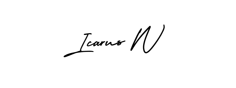 Make a beautiful signature design for name Icarus W. With this signature (AmerikaSignatureDemo-Regular) style, you can create a handwritten signature for free. Icarus W signature style 3 images and pictures png