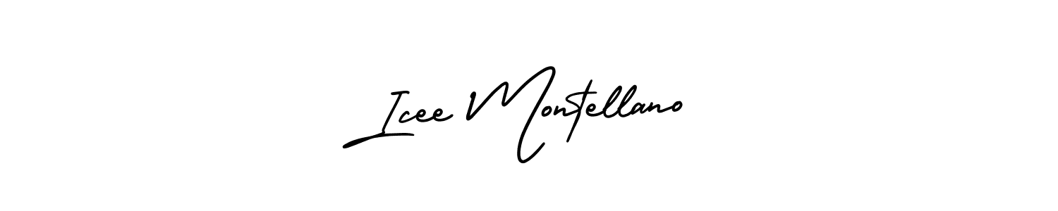 Make a beautiful signature design for name Icee Montellano. With this signature (AmerikaSignatureDemo-Regular) style, you can create a handwritten signature for free. Icee Montellano signature style 3 images and pictures png