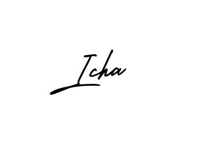 Make a beautiful signature design for name Icha. With this signature (AmerikaSignatureDemo-Regular) style, you can create a handwritten signature for free. Icha signature style 3 images and pictures png