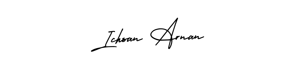 Create a beautiful signature design for name Ichsan Arnan. With this signature (AmerikaSignatureDemo-Regular) fonts, you can make a handwritten signature for free. Ichsan Arnan signature style 3 images and pictures png