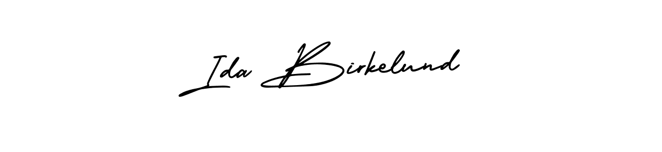 The best way (AmerikaSignatureDemo-Regular) to make a short signature is to pick only two or three words in your name. The name Ida Birkelund include a total of six letters. For converting this name. Ida Birkelund signature style 3 images and pictures png