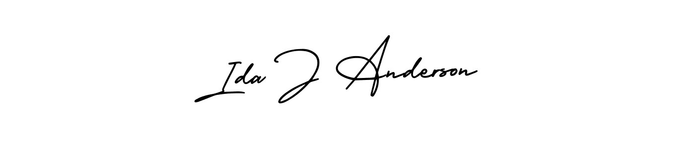 This is the best signature style for the Ida J Anderson name. Also you like these signature font (AmerikaSignatureDemo-Regular). Mix name signature. Ida J Anderson signature style 3 images and pictures png