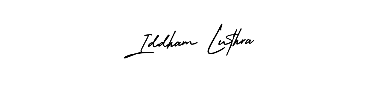 Use a signature maker to create a handwritten signature online. With this signature software, you can design (AmerikaSignatureDemo-Regular) your own signature for name Iddham Luthra. Iddham Luthra signature style 3 images and pictures png