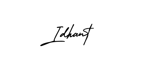 You should practise on your own different ways (AmerikaSignatureDemo-Regular) to write your name (Idhant) in signature. don't let someone else do it for you. Idhant signature style 3 images and pictures png