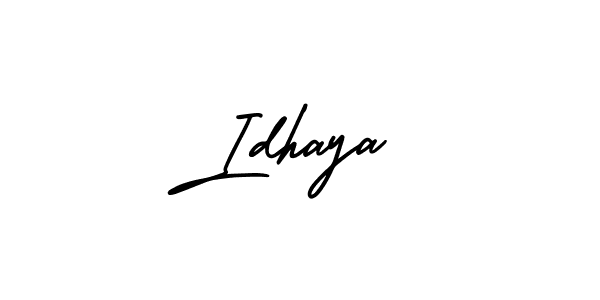 The best way (AmerikaSignatureDemo-Regular) to make a short signature is to pick only two or three words in your name. The name Idhaya include a total of six letters. For converting this name. Idhaya signature style 3 images and pictures png