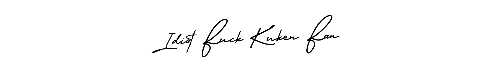 The best way (AmerikaSignatureDemo-Regular) to make a short signature is to pick only two or three words in your name. The name Idiot Fuck Kuken Fan include a total of six letters. For converting this name. Idiot Fuck Kuken Fan signature style 3 images and pictures png