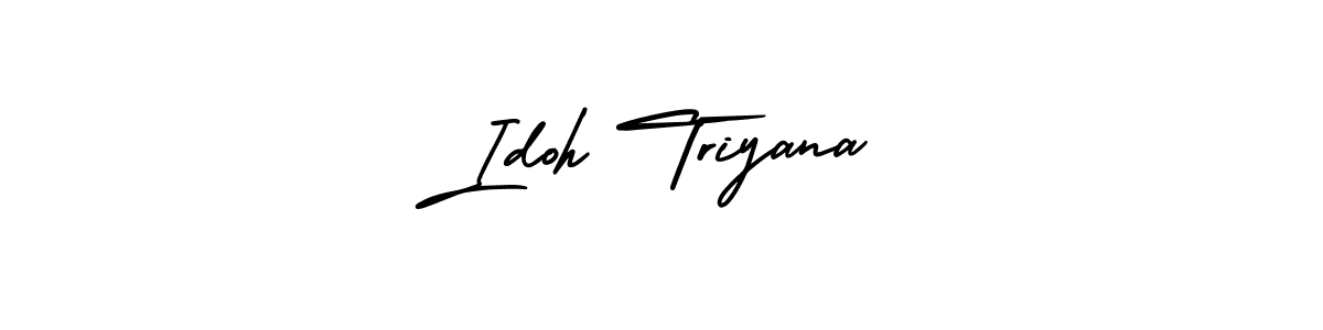 AmerikaSignatureDemo-Regular is a professional signature style that is perfect for those who want to add a touch of class to their signature. It is also a great choice for those who want to make their signature more unique. Get Idoh Triyana name to fancy signature for free. Idoh Triyana signature style 3 images and pictures png