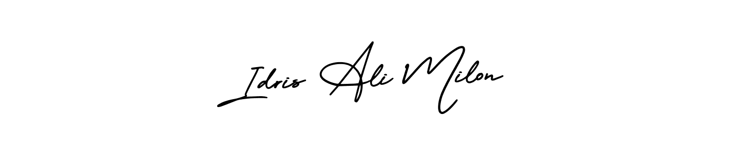 How to make Idris Ali Milon signature? AmerikaSignatureDemo-Regular is a professional autograph style. Create handwritten signature for Idris Ali Milon name. Idris Ali Milon signature style 3 images and pictures png