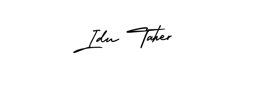 Make a beautiful signature design for name Idu Taher. With this signature (AmerikaSignatureDemo-Regular) style, you can create a handwritten signature for free. Idu Taher signature style 3 images and pictures png