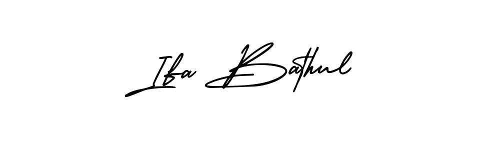 Design your own signature with our free online signature maker. With this signature software, you can create a handwritten (AmerikaSignatureDemo-Regular) signature for name Ifa Bathul. Ifa Bathul signature style 3 images and pictures png