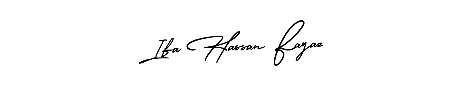 It looks lik you need a new signature style for name Ifa Hassan Fayaz. Design unique handwritten (AmerikaSignatureDemo-Regular) signature with our free signature maker in just a few clicks. Ifa Hassan Fayaz signature style 3 images and pictures png