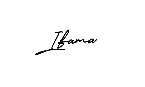 How to make Ifama name signature. Use AmerikaSignatureDemo-Regular style for creating short signs online. This is the latest handwritten sign. Ifama signature style 3 images and pictures png