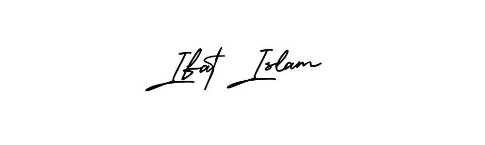 The best way (AmerikaSignatureDemo-Regular) to make a short signature is to pick only two or three words in your name. The name Ifat Islam include a total of six letters. For converting this name. Ifat Islam signature style 3 images and pictures png