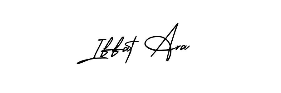 The best way (AmerikaSignatureDemo-Regular) to make a short signature is to pick only two or three words in your name. The name Iffat Ara include a total of six letters. For converting this name. Iffat Ara signature style 3 images and pictures png