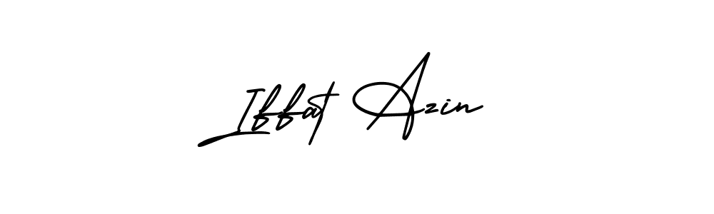 You should practise on your own different ways (AmerikaSignatureDemo-Regular) to write your name (Iffat Azin) in signature. don't let someone else do it for you. Iffat Azin signature style 3 images and pictures png