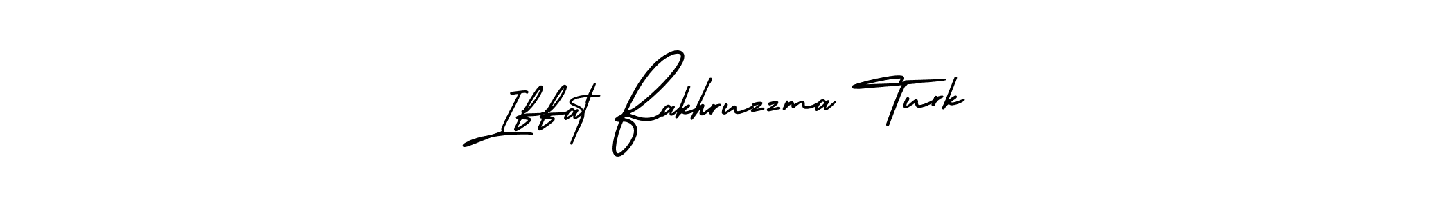 The best way (AmerikaSignatureDemo-Regular) to make a short signature is to pick only two or three words in your name. The name Iffat Fakhruzzma Turk include a total of six letters. For converting this name. Iffat Fakhruzzma Turk signature style 3 images and pictures png