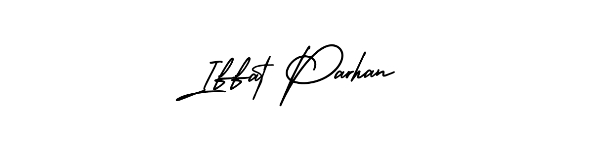 The best way (AmerikaSignatureDemo-Regular) to make a short signature is to pick only two or three words in your name. The name Iffat Parhan include a total of six letters. For converting this name. Iffat Parhan signature style 3 images and pictures png