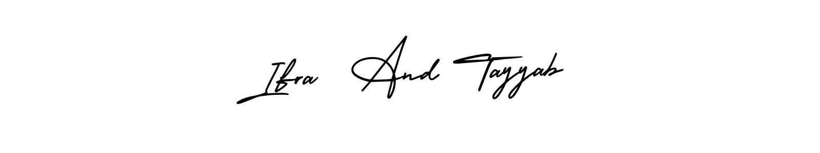 Create a beautiful signature design for name Ifra  And Tayyab. With this signature (AmerikaSignatureDemo-Regular) fonts, you can make a handwritten signature for free. Ifra  And Tayyab signature style 3 images and pictures png