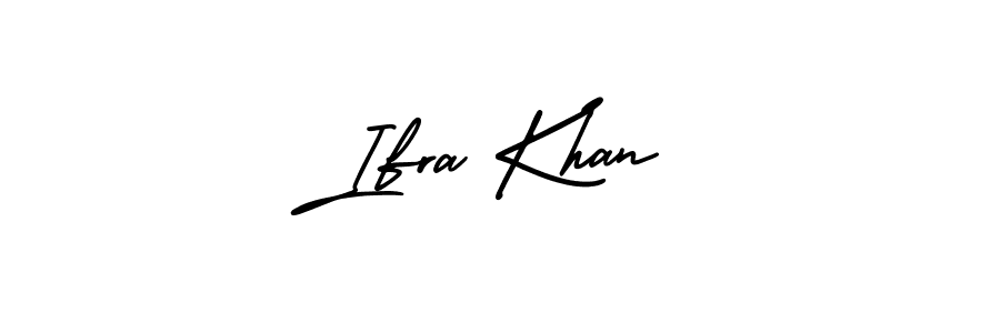 The best way (AmerikaSignatureDemo-Regular) to make a short signature is to pick only two or three words in your name. The name Ifra Khan include a total of six letters. For converting this name. Ifra Khan signature style 3 images and pictures png