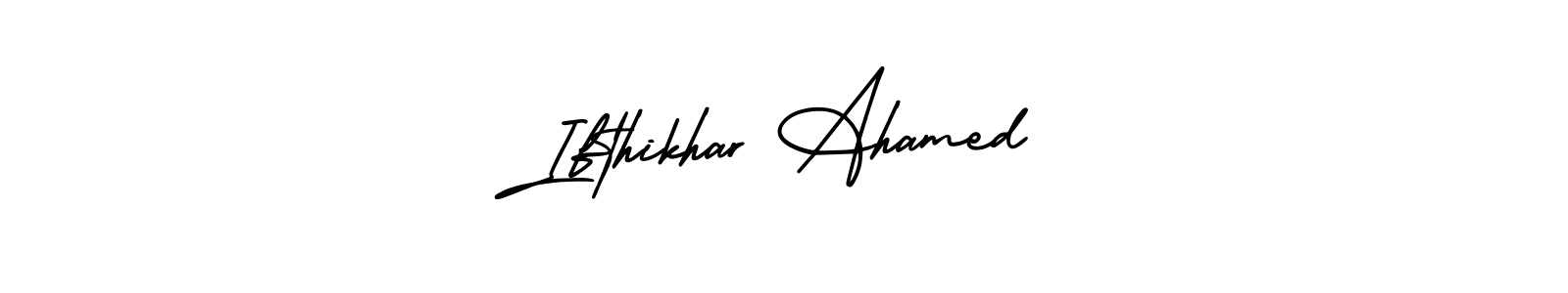 How to make Ifthikhar Ahamed name signature. Use AmerikaSignatureDemo-Regular style for creating short signs online. This is the latest handwritten sign. Ifthikhar Ahamed signature style 3 images and pictures png