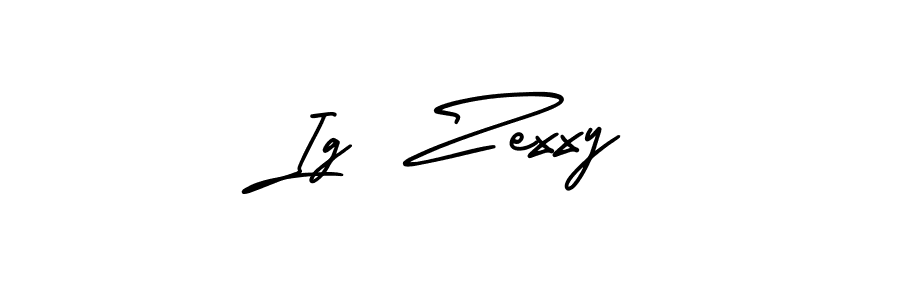 How to make Ig  Zexxy name signature. Use AmerikaSignatureDemo-Regular style for creating short signs online. This is the latest handwritten sign. Ig  Zexxy signature style 3 images and pictures png