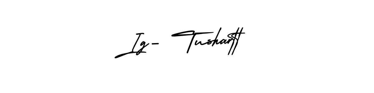 You should practise on your own different ways (AmerikaSignatureDemo-Regular) to write your name (Ig- Tushartt) in signature. don't let someone else do it for you. Ig- Tushartt signature style 3 images and pictures png