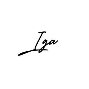 Make a beautiful signature design for name Iga. With this signature (AmerikaSignatureDemo-Regular) style, you can create a handwritten signature for free. Iga signature style 3 images and pictures png